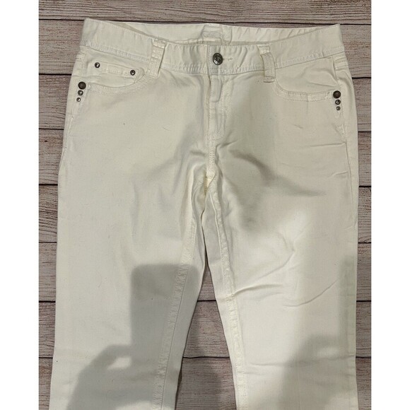NWT Women’s Cache Ivory 5 Pocket Jeans Cotton Blend Size 8 - Picture 2 of 9